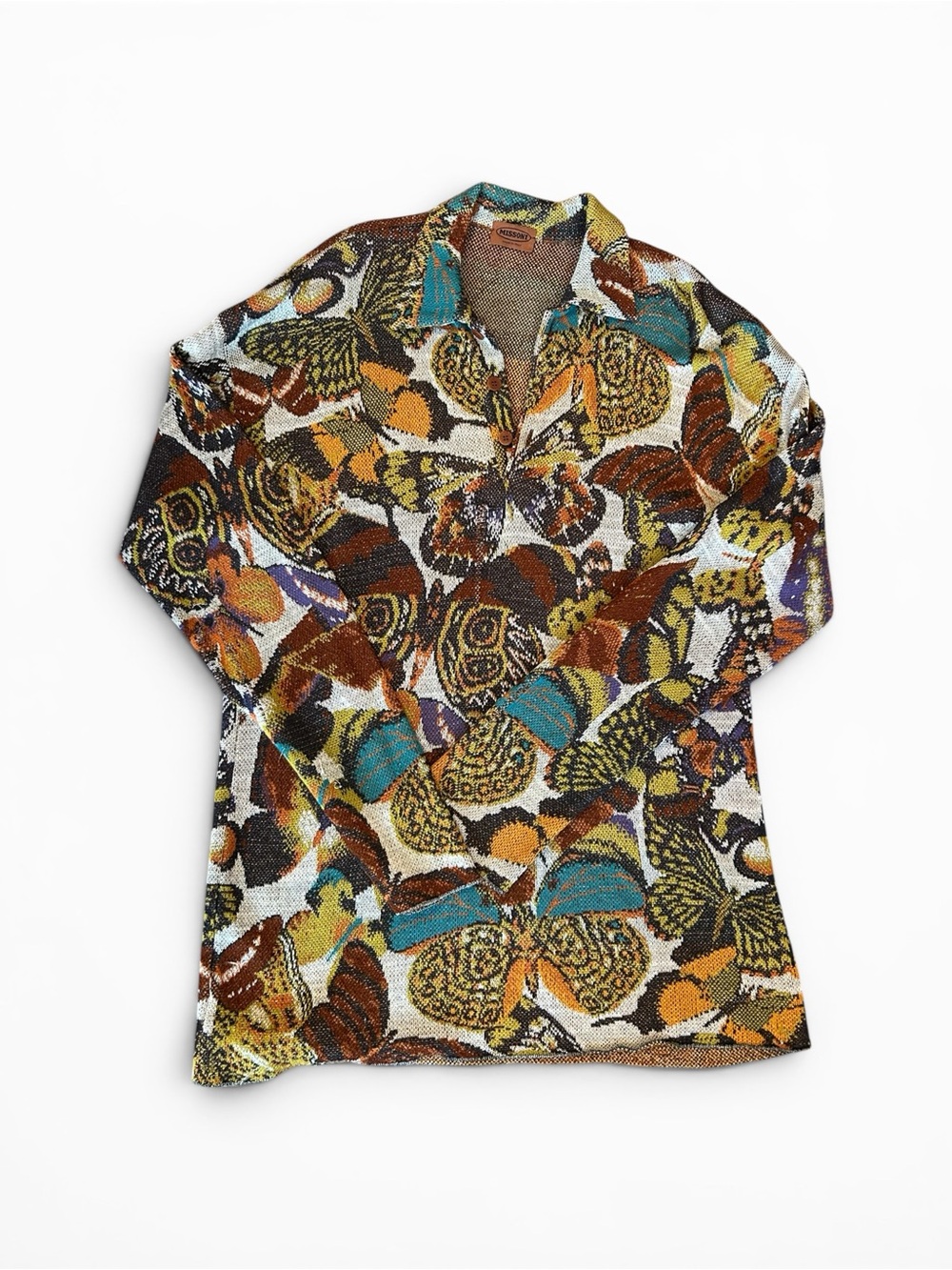 Missoni vintage 80s unique Multicolor Butterfly-Pattern sweater knit top
